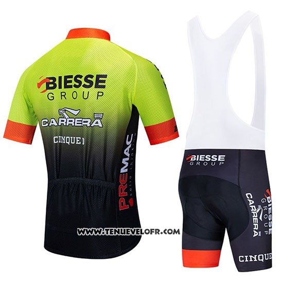 2020 Maillot Ciclismo Biesse Carrera Vert Noir Manches Courtes et Cuissard